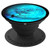 Cool Teal Moon Design With Cat Background on Black - PopSockets Grip and Stand for Phones and Tablets
