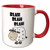 3dRose 254017_5 Funny Sheep says Blah Ceramic Mug, 11oz, Red/White