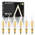 E12 Candelabra LED Bulb  6 Pack Dimmable Edison Light Bulbs, 4 Watt, 400 Lumen, Standard E12 Base, Filament Bulbs, CRI 90-2700K Warm White Light, UL Listed  40W Equivalent Bulbs by Sintrea