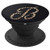 Leopard Print Monogram Letter B Art Script Initial Letter PopSockets Grip and Stand for Phones and Tablets