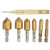 Breynet Countersink Drill Bit Set for Wood Quick Change, 1/4'' Hex Shank 90 Degree HSS 5 Flute Countersink Drill Bit Set 6mm-19mm with Automatic Spring-Loaded Center Punch Tool Set