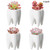YOFIT Modern Style Teeth Pots Ceramic Flower Pot, White Succulent Cactus Bonsai Planter Container, Set of 4