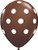Qualatex 56276 11" BIG POLKA DOTS LTX, Chocolate Brown