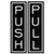 Push Pull Vertical Standard Door Sign w/ Border (Black) - Large
