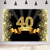 Happy 40th Birthday Backdrop 7X5FT Gold and Black 40th Birthday Photography Background Golden Glitter Photo Studio Booth Backdrops Forty Years Old Age Party Cake Table Decoration Supplies Vinyl