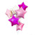 AZOWA Star Shaped Foil Mylar Balloons 18 inch Pack of 30 for Party (Pink, Silver, 18 in)