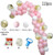 DIY Balloon Arch & Garland Kit, 113Pcs Party Balloons Decoration Gold Confetti Balloons White & Pink Latex Balloons for Baby Shower, Wedding, Birthday, Graduation, Anniversary Organic Party 