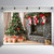 Mehofoto Christmas Backdrop Christmas Tree Brick Fireplace Photo Background for Children Kids Newborn Baby 7X5ft Christmas Day Vinyl Backdrops for Christmas Decorations Photo Studio Props