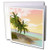 3dRose Set of 12 Greeting Cards, A Colorful Sunset Island Beach Scene with Palms (gc_181698_2)
