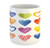 Ambesonne Grunge Mug, Rainbow Color Heart Shapes Valentine's Day Design Romantic His and Hers Theme, Ceramic Coffee Mug Cup for Water Tea Drinks, 11 oz, Multicolor