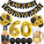 60th Birthday Decorations Kit - Cheers to 60 Years Banner Balloons - 60th Wedding Anniversary - 60 Years Old Party Supplies 60th Anniversary Decorations