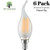 LED 2 Watt 6 Pack Frosted Chandelier Candelabra Candle Bulb 25 Watt Replacement Bulb E12 Base Warm White 2700K-C35 Lamp