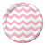 Creative Converting Celebrations 96 Count Chevron Paper Dinner Plates, 8.75", Classic Pink