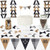 Big Dot of Happiness 80th Milestone Birthday - Dashingly Aged to Perfection - Diy Pennant Banner Decorations - Birthday Party Triangle Kit - 99 Pieces