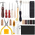Paxcoo 33 Pcs Leather Sewing Tools Leather Craft Hand Stitching Tool Kit with Groover Awl Waxed Thread for Beginner Leather Canvas Sewing