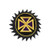 Knights Templar Cross Black Gold Purple Embroidered Masonic Patch - 5 1/2" Tall