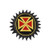 Knights Templar Cross Black Gold Red Embroidered Masonic Patch - 5 1/2" Tall