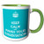 3dRose 193305_7""Keep calm and finish your dissertation Turquoise, Green" Mug 11 oz