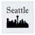 3dRose qs_193635_5 Seattle Skyline Quilt Square, 14 by 14"