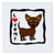3dRose qs_12075_5 I Love My Chihuahua Chocolate Tan-Quilt Square, 14 by 14-Inch