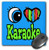 3dRose Bright Eye Heart I Love Karaoke Mouse Pad, 8" x 8" (mp_106222_1)