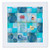 3dRose qs_79384_5 Aqua Beach Seashell Collage Art Quilt Square, 14 by 14-Inch