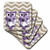 3dRose CST_162266_3 Two Purple Owls with Beige and White Chevron Ceramic Tile Coasters, Set of 4