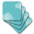 3dRose cst_192775_3 Aqua and White Coral-Ceramic Tile Coasters, Set of 4