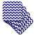3dRose CST_110746_3 Chevron Pattern Navy Blue & White Zigzag Ceramic Tile Coasters, (Set of 4)