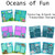 OCEANS OF FUN Scrapbook Set - 5 Double Page Layouts