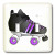 3dRose lsp_35465_2 Gifts Roller Skate Double toggle switch, Purple/Black