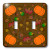 3dRose lsp_15420_2 Thanksgiving Print Fall Leaves, Acorns and Pumpkins Double Toggle Switch