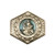 Antique Gold Tone St. Christopher Enameled Visor Clip