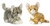 Aurora Miyoni 9" Grey Tabby and 10" Orange Tabby Kitten Plush Bundle