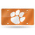 NCAA Clemson Tigers Laser Inlaid Metal License Plate Tag
