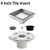 Ushower Square Shower Drain 4 Inch, Tile-insert Brushed Nickel Stainless Steel Square Drain with Drain flange kit