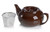 Adagio Teas PersonaliTea Ceramic Teapot with Infuser Basket, 24-Ounce, Chocolate