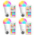 Yangcsl LED Light Bulbs 75W Equivalent, RGB Color Changing Light Bulb, 6 Moods - Memory - Sync - Dimmable, A19 E26 Screw Base, Timing Remote Control Included (Pack of 4)