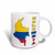 3dRose mug_51747_1"Colombian flag in the map and letters of Colombia" Ceramic Mug, 11 oz, Multicolor