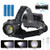 BORUiT XHP70 LED Headlamp Super Bright USB Rechargeable Headlight Zoomable Waterproof 3 Modes Torch Light with 3pcs 18650 Batteries for Camping Hiking
