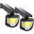 JUSLIT Solar Lights Outdoor, 72 Super Bright COB LED Motion Sensor Light, 360° Adjustable Head Wide Angle Illumination, 2 Modes Wireless Security Wall Lighting, IP65 Waterproof (2PK)