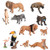 Volnau Animal Toys Figurines Africa Animals Figures Zoo Pack for Kids Preschool Educational and Lion Jungle Forest King Animals Sets, BPA Free