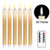 Wondise Flameless Taper Candles Battery Operated with Remote and Timer, Gold Half Coating Real Wax 3D Wick LED Flickering Taper Candles Christmas Home Decoration(Set of 6, 0.78 x 9.64 Inches)
