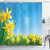 Ambesonne Daffodil Decor Collection, Spring Narcissus Flowers in Grass Against Sunny Clear Sky Summer Floral Image, Polyester Fabric Bathroom Shower Curtain Set with Hooks, Yellow Green Blue