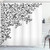 Ambesonne Abstract Shower Curtain, Floral Vignette Design Swirled Rococo Style Ornament Nature Pattern, Cloth Fabric Bathroom Decor Set with Hooks, 70" Long, White Black
