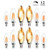 Candelabra Bulbs E12 Base Warmwhite 2700K, 5.5W Chandelier Bulbs 60W Equivalent Dimmable, B11 C35 Edison LED Filament Bulbs, CRI90 110V to 130V Vintage Ceiling Fan E12 Bulbs, 12-Pack, GLEEBOM