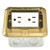 Pop-Up Floor Box Kit, 16A Tamper-Weather Resistant Receptacle Outlet, Watertight Gasket, Corrosion Resistant Hardware, Brass