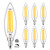 CRLight 8W Smooth Dimming Version Dimmable LED Candelabra Bulb 80W Equivalent 800LM, 2700K Warm White E12 Base, Upgraded Lengthened & Enlarged B11 Clear Candle LED Filament Chandelier Bulbs, 6 Pack