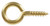The Hillman Group The Hillman Group 852709 .063 x 11/16 In. Solid Brass Small Eye Screw Eye 7-Pack