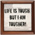 3dRose ft_200640_1 Life is Tough But I Am Tougher Black Letters on Gray Background Framed Tile, 8 by 8-Inch